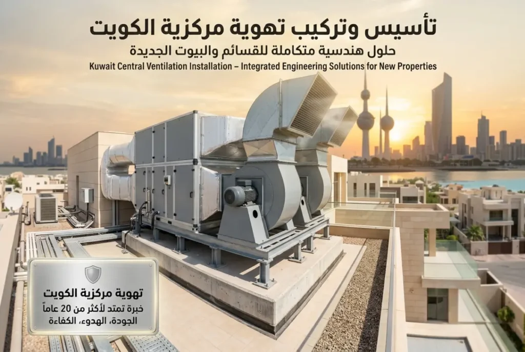 تأسيس وتركيب تهوية مركزية الكويت حلول هندسية متكاملة للقسائم والبيوت الجديدة