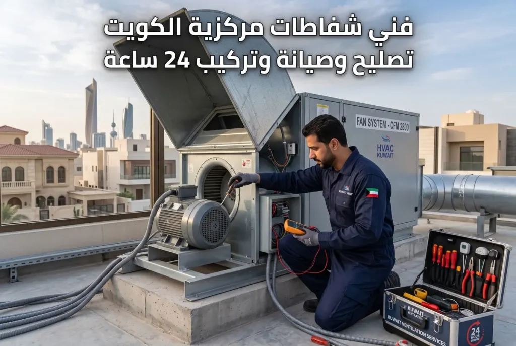 فني شفاطات مركزية الكويت أعمال تركيب وصيانة وتصليح أنظمة التهوية 24 ساعة